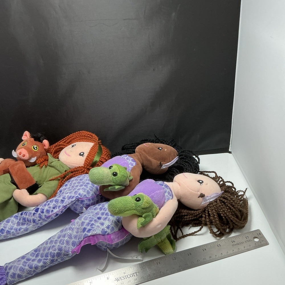 Lot of 3 The Petting Zoo Plush Rag Dolls Mermaid Zookeeper 16" Stuffed Toys - Picture 7 of 11